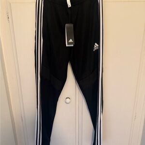 Adidas Black Joggers with White Stripes